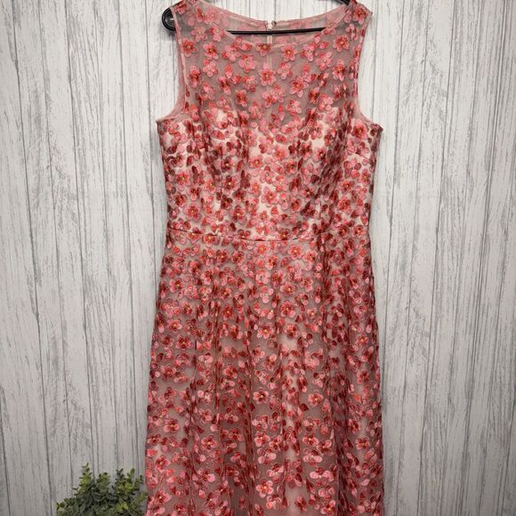 Womens Size 18 Teri Jon By Rickie Freeman Sleeveless Floral Dress EUC - Picture 1 of 8